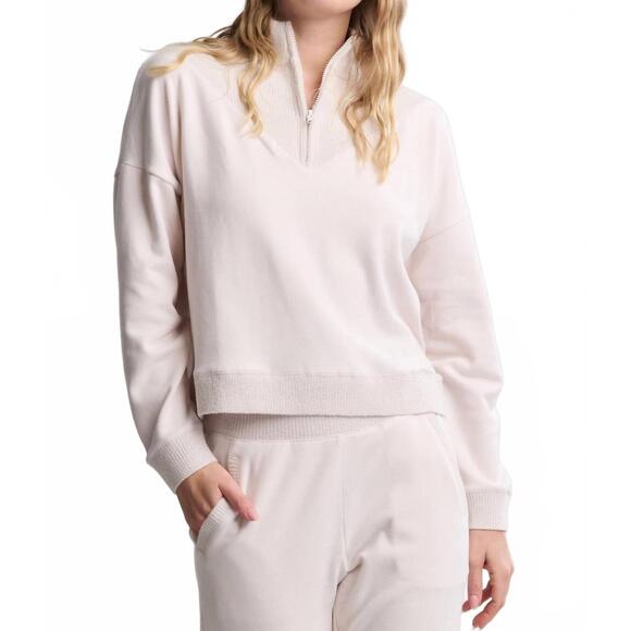 BAREFOOT DREAMS Tops - NEW BAREFOOT DREAMS brushed fleece with cozychic ultra lite rib half zip pullove